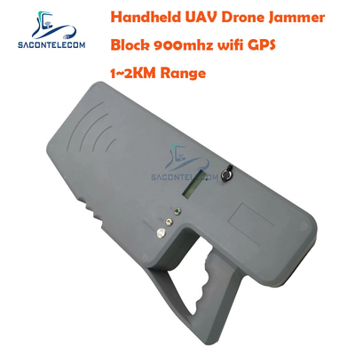 1200m GSM 900mhz UAV Drone Jammer WiFi GPS การควบคุมด้วยมือ