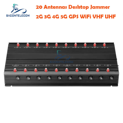 VHF UHF ISO9001 เครื่องยับยั้งสัญญาณโทรศัพท์มือถือ 3.5Ghz 3.7Ghz 5.2Ghz 20 ช่องทาง