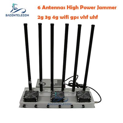 เครื่องยับยับสัญญาณ UHF LTE ความแรงสูง 93W มี 6 ช่องทางและระยะ 50-150 เมตร