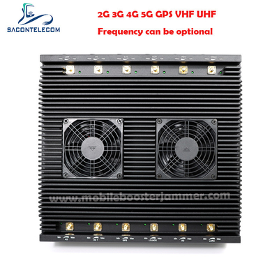 ภายใน 2.4G 5.8G โบลูธูท WiFi Signal Jammer 12 แอนเทนนา 80w DCS PCS