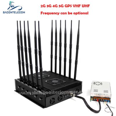 80m 5G Signal Jammer Blocker VHF UHF GPS Locker 12 ช่องทาง VHF