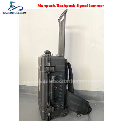 120W พลังงานสูง 6 ช่อง Manpack Jammer พร้อมเคส Pellican สําหรับ 2G 3G 4G 5G VHF UHF GPS WiFi Blocking