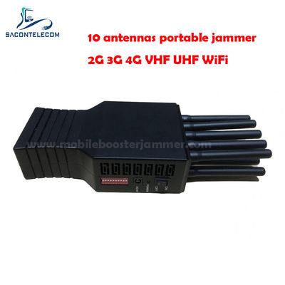 10W พลังงาน 10 แอนเทนนา 20m แพร่รัศมี พกพาสัญญาณ Jammer จีพีเอสมือถือ WiFi blocker