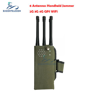 เครื่องยับยับสัญญาณ 6 แบนด์ ระยะรัศมี 30m และพลังงานออก 54W สําหรับ Bluetooth GPS และ Wi-Fi Blocking