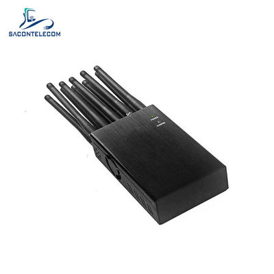 เครื่องรบกวนสัญญาณแบบพกพา 10W รัศมี 20 เมตร 10 ช่อง สำหรับ WiFi GPS 2G 3G 4G 5G