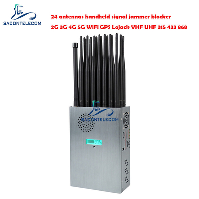 24 แอนเทนนา เครื่องยับยับสัญญาณพกพา 24w 20m ระยะสําหรับสัญญาณทั้งหมด