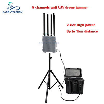 เครื่องยับยับสัญญาณ Drone Outdoor กันน้ํา 6-8 ช่อง 30w/Band ระยะทาง 1-3km