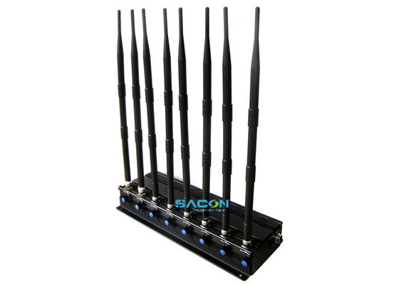 เครื่องรบกวนสัญญาณ 20W 2.4G 5.8G พร้อมเสาอากาศรอบทิศทาง 8 เสา และระยะรบกวน 40 เมตร
