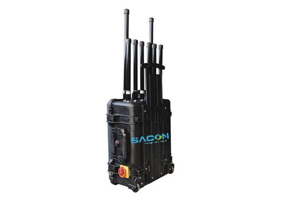 200W 8 ช่อง Manpack Drone Signal Jammer ระยะทาง 700m สําหรับคุกและการใช้