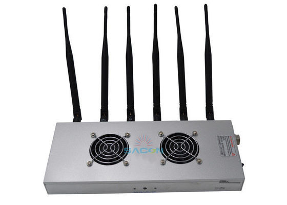 6 ช่อง 12W Output Power Prison Signal Jammer ด้วยระยะการยับยั้ง 30 เมตร