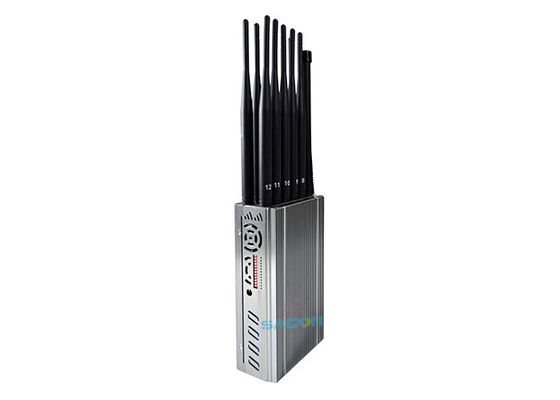 เครื่องรบกวนสัญญาณแบบพกพา 12 ช่อง พร้อมกำลังขับ 8.4W และรัศมีป้องกัน 20 เมตร สำหรับ 2G 3G 4G GPS L1 L2 L5