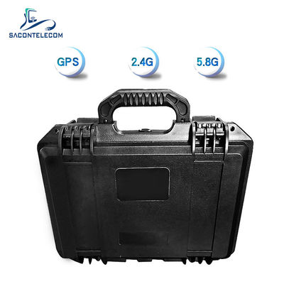 กระเป๋าเดินทาง Drone Signal Jammer ระยะทาง 1.5 กิโลเมตร พลังงาน 60W และอานเตนน่าที่ติดตั้งสําหรับคอนวอยป้องกันระเบิด